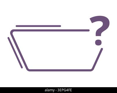 Purple rounded frame outline with question mark icon minimal Stock Vector