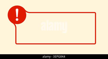 Red alert speech bubble frame flat design beige background Stock Vector