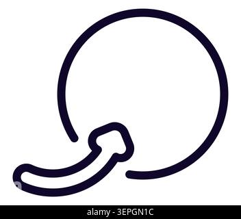 Circular arrow reload icon navy outline minimal line art Stock Vector