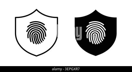 Biometric security icon concept logo design collection. Stock Vector