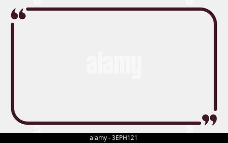 Rectangular quotation frame with rounded maroon border and corners Stock Vector