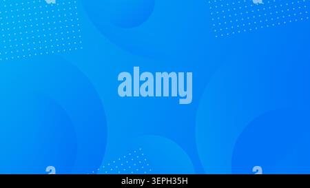 Abstract blue gradient background with circular shapes and dots Stock Vector