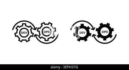 Dev ops icon concept logo design collection. Stock Vector