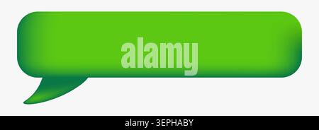 Rounded rectangular chat bubble with short tail, green gradient Stock Vector