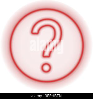Red blurred question mark icon with circular soft glow Stock Vector