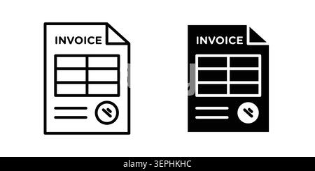 Invoice icon concept logo design collection. Stock Vector