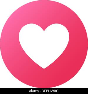 Love react social media symbol. Heart shape icon in pink circle isolated vector illustration Stock Vector