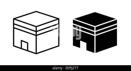 Kaaba icon concept logo design collection. Stock Vector