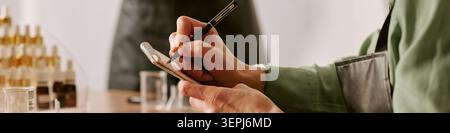 Header of Woman Taking Notes  Stock Photo