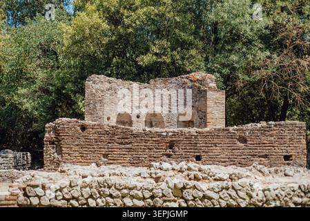 Historic Gymnasium ruins in Butrint National Park Stock Photo