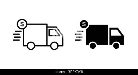 Shipping charges icon concept logo design collection. Stock Vector