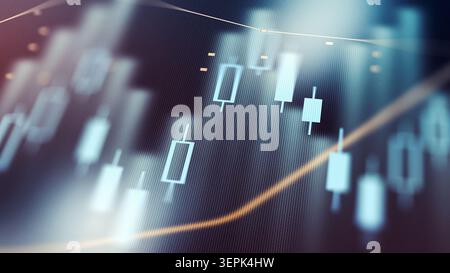 Traders analyze market data using charts and graphs in a financial setting Stock Photo