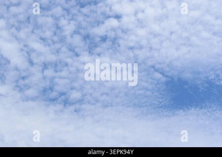 bavarian claudy sky. White clouds in blue sky. Stock Photo