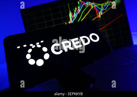 Credo Technology Group High Speed Connectivity And SerDes Semiconductor Solutions Company Logo Displayed On Mobile Phone Screen With Stock Financial Stock Photo