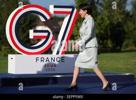 Japanese Prime Minister Sanae Takaichi during the G7 summit in Evian, France. Picture date: Monday June 15, 2026. Stock Photo