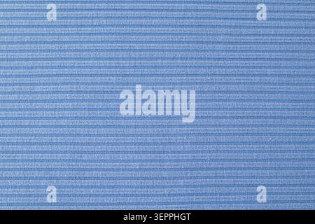 Soft blue ribbed fabric texture background with horizontal knit pattern for design projects Stock Photo