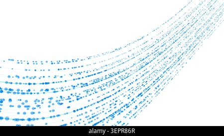 Futuristic digital backdrop with streaming data, luminous particles, network connections, and dynamic energy patterns. Ideal for AI, science, and comm Stock Photo