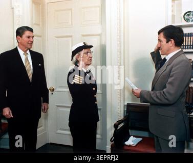 Grace Hopper being promoted to Commodore Stock Photo