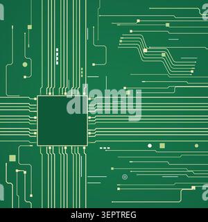 Tech Circuit Board vector background with versatile graphic elements for microstock and commercial design projects. Stock Vector