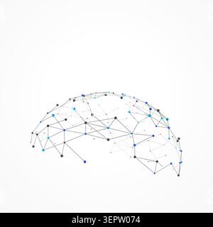 Polygonal Semi Sphere vector background with contemporary visual rhythm for microstock and commercial design projects. Stock Vector