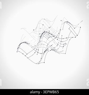 Wire Wavy Surface vector background with balanced copy space for microstock and commercial design projects. Stock Vector