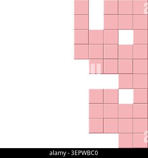 Minimal geometric background made from offset square slabs with a spacious 3D composition Stock Vector