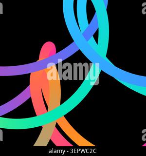 Bright Gradient Zigzag Bands vector background with clean editable vector shapes for microstock and commercial design projects. Stock Vector