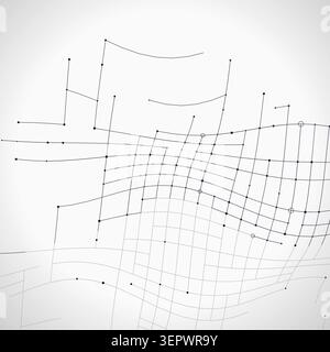 Modern wire wavy surface graphic resource with clean shapes, scalable details, and versatile stock appeal. Stock Vector