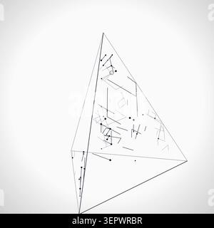 Wire Pyramid vector background with decorative geometric detail for microstock and commercial design projects. Stock Vector