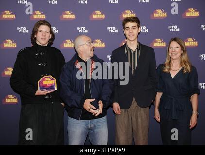 Nick Frost (2nd left ) and Charlotte Tudor (right) with the winners of ...