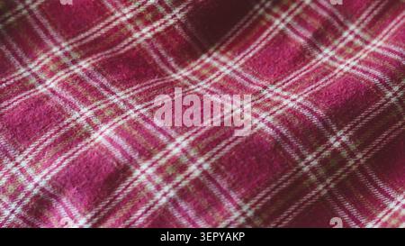 Red and white checkered fabric texture close up. Stock Photo