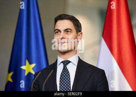 Netherland's Prime Minister Rob Jetten arrives for the EU summit at the ...