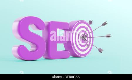 SEO Search engine optimization concept. 3D illustration. Stock Photo