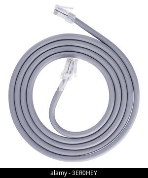 cable for the Internet, insulated, on a white background. Stock Photo
