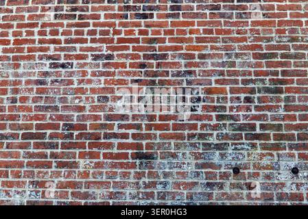 Colorful Red and Black Exterior Brick Wall Textured Background Stock Photo