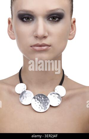 Portrait of beautiful dark haired slavonic model Stock Photo