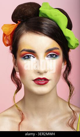 Portrait of beautiful dark haired slavonic model Stock Photo