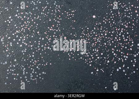 Abstract texture black background pattern dot pink white rough surface create abstract black background with scattered pink and white dots rough textu Stock Photo