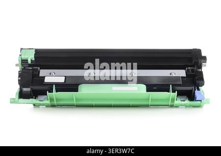 Cartridge for laser home printer isolated on white background Stock Photo