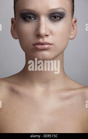 Portrait of beautiful dark haired slavonic model Stock Photo
