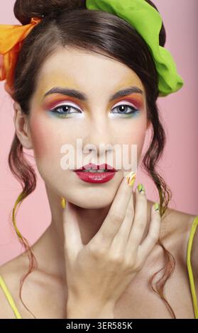 Portrait of beautiful dark haired slavonic model Stock Photo