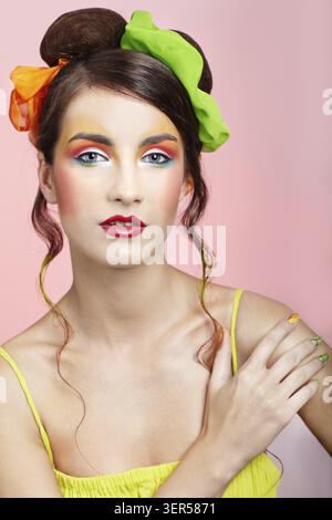 Portrait of beautiful dark haired slavonic model Stock Photo