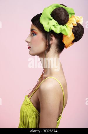 Portrait of beautiful dark haired slavonic model Stock Photo