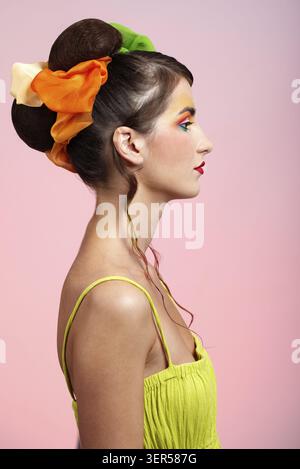 Portrait of beautiful dark haired slavonic model Stock Photo