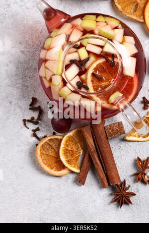 berry fruit tea with spices in a teapot Stock Photo