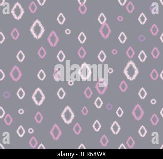 Stylish flourish swirl line ikak ornament seamless pattern. Abstract organic shape vintage fabric fashion seamless texture for wallpapers, textile. Stock Photo