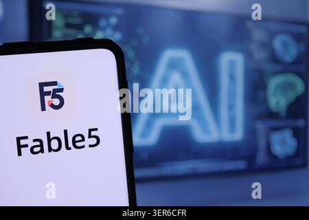 Claude Fable 5 is Anthropic's flagship, Mythos-class AI model released on June 9, 2026, delivering state-of-the-art capabilities in software engineeri Stock Photo