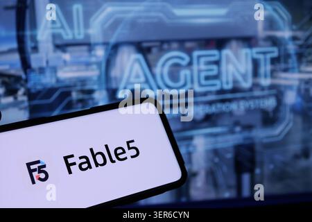 Claude Fable 5 is Anthropic's flagship, Mythos-class AI model released on June 9, 2026, delivering state-of-the-art capabilities in software engineeri Stock Photo
