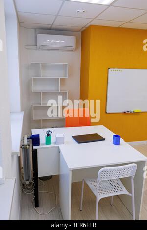 Modern classroom interior in a children’s educational center, ready for learning and development. Stock Photo