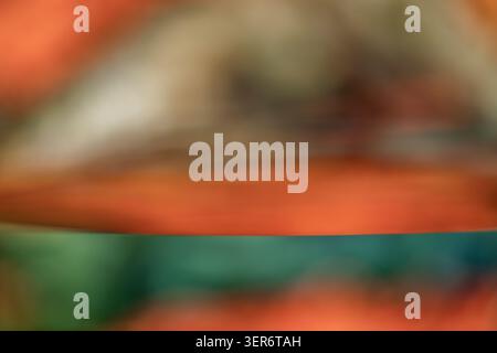 Abstract blurred modern technology and zen background with warm and cool colors Stock Photo